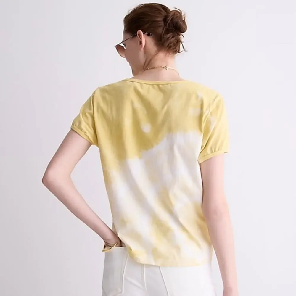J. Crew - Made-in-the-USA tie-dye T-shirt - White/Yellow - Medium